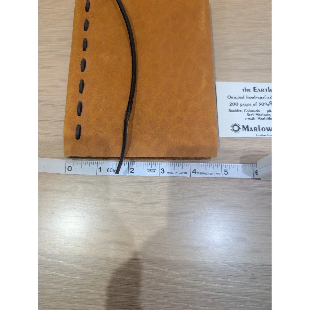 Marlowe House The EarthBook Handmade‎ Leather Journal Tan Recycled Paper 5